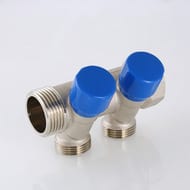 Коллектор VALTEC 1" на 2 подв.с вентилями евроконус 3/4" никель  VTc.560.NE.060502