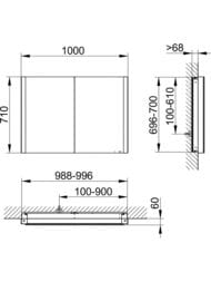 �������-���� Keuco Somaris 1000�710�115 �������.,2 ������,���������,��������,��� �����. 14513852101