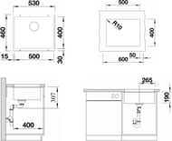����� ��� ���������� BLANCO Subline 500-U ����� ��� (530�460) �������� �������� InFino, 523439