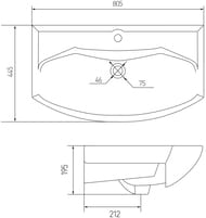 �������� Aquaton SMILE 80 1WH207783 445x805x195 ��, �������, ��������� ��� ���������, �����