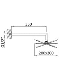 ������� ��� CEZARES PORTA-TDDQ-01 200�200 � ����������� 350��, ����������, ����