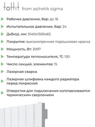 �������� �������� toHit from asthetik sigma, 15 ������, 1040�1500�65, 3097 ��, ������������, ���������