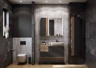 Шкаф-колонна AQUATON Терра 1A247503TEKA0 350x200x850 1 створка, открытые полки, дуб кантри/антрацит