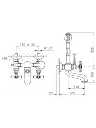 Смеситель Nicolazzi Teide Metal для ванны 1901NS05 — изображение 2