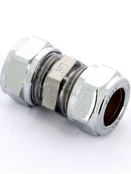 Муфта Tiemme для медной трубы, 22х22мм обжим, хром, арт. 1130179 (1101C222200CZ )