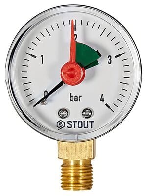 Манометр Stout, 0-4 бар, 1/4