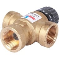 Термостатический смес. клапан STOUT для систем отопления и ГВС 3/4" ВР 20-43°С KV 1,6 м3/ч
