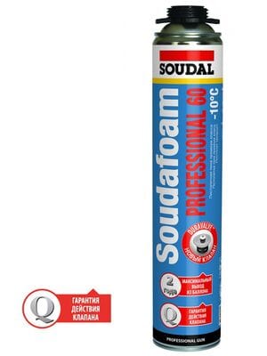 Пена монтажная SOUDAL Professional 60 зимняя (-10С) пистолетная, 750мл., арт.115002
