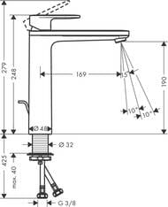 ��������� ��� �������� Hansgrohe Vernis Blend 71572000 ������������� ����� ��� ����, �/�, ����