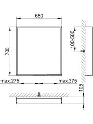 ������� Keuco Plan 650�700�105 ���������, � ���������� � ����������, ����� 33098292000