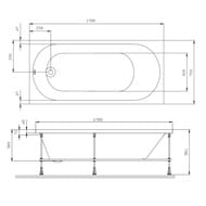 Ванна акриловая AM.PM X-Joy 1700х755х399 прямоугольная, белый W94A-170-075W-A