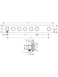 Смеситель Axor ShowerSelect 18357000 для душа, встраиваемый в стену, термостат, 4 потребителя, хром — изображение 3