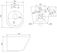 Унитаз подвесной IDDIS Calipso (515х355х365) CALR3BMi25 безободковый, сиденье микролифт, черный ма