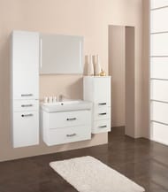 Тумба под раковину AQUATON Америна 80 1A137701AM010 760x439x460 подвесная, 2 ящика. белый глянец