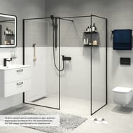 Душевая стенка IDDIS Walk In Slide 80х195 стекло, профиль чёрный матовый SLI8BS8i23