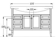 Тумба с раковиной Opadiris Мираж 120 (1210х495х880) напольная,светлый орех 00-00000058+4640021060957