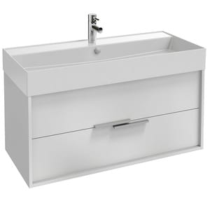 Тумба под умывальник Jacob Delafon Vivienne 999х452х452 2 ящика, белый глянец, ручки хром