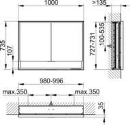 �������-���� Keuco Royal Lumos 1000x735x166 ������������,���������,�������,�����. DALI 14314171303