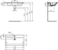 Умывальник Ideal Standard Lux CONNECT AIR 840х460х165 отвер под смеситель/перелив,мат.черный E0279V3