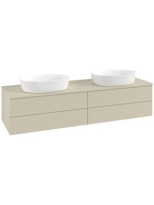 Тумба под умывальник Villeroy & Boch Antao (1600х360х500) 4 ящика, с подсветкой, серый лак L28110HJ