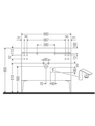����� � ������������ Duravit XViu 800�610�480 2 �����, ����� ������/������� XV4710OB122C