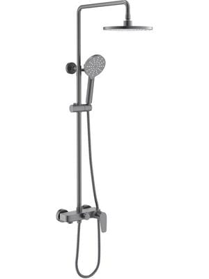 Душевая система Aquatek Бетта AQ2140BGM для ванны/душа, однозахватный, верх./руч. душ, сталь оруж