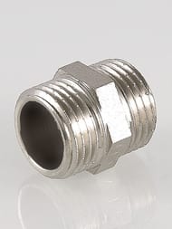 Ниппель VALTEC  1/2" латунь никелированная, наружная резьба пол дюйма VTr.582.N.0004