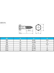 Чертёж Шуруп сантехнический DIN 571 Zn 8х80 (2 шт.) белый цинк, КР.021686