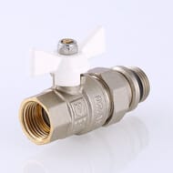 Кран с американкой 1/2"ВН VALTEC BASE белая бабочка, с доп. уплотнением, VT.227.NRW.04