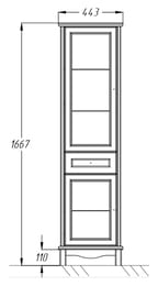 Пенал Opadiris Омега (443х358х1667) левосторонний,напольный,2 вариант,слоновая кость 00-00001616