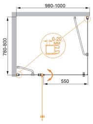 ������� ������ CEZARES ELENA (980-1000x780-800x1950) AH-1-100/80-C-Cr ������ �����/����