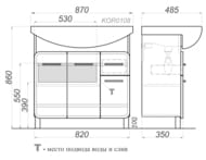 ����� ��� ����������� Aqwella Corsica (880x850x510) ���������, ����� KOR0108