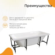 Ванна акриловая Радомир ПРОВАНС (1800х800) белая, с каркасом 1-01-0-0-1-185