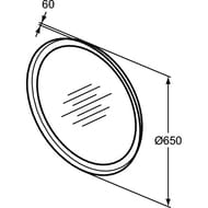������� Ideal Standard CONCA (650�650�60) � LED ����������, ������� � ����� T4131BH