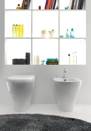 Унитаз приставной Kerasan Aquatech 371801 550х355х420 безободковый, гор. выпуск, без сиденья, белый