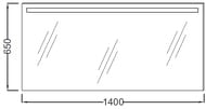 Зеркало Jacob Delafon PARALLEL EB1420 (1400х30х650) антипар, подсветка, инфракрасный выключатель