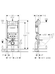 GEBERIT Duofix Комплект с клавишей Delta20, хром глянцевый, 458.118.21.2