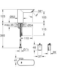 ��������� ��� �������� Grohe BauCosmopolitan E ������������ 36451000 ������� �� ���������, ����