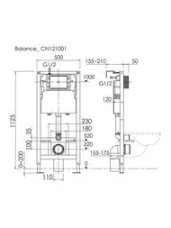 ����������� �eramicanova Balance 500�1125 � ������� ����� Circle,�����������,���� �����. CN121001CH