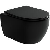 %Унитаз подвесной Ceramicanova Play 370х490х340 безободковый, сиденье, крепеж, черный CN3001MB