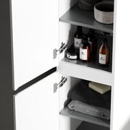 Шкаф-пенал SANCOS Snob R (350x350x1650) подвесной, две дверцы, белый матовыйPSNR35W