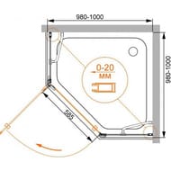 ������� ������ CEZARES BERGAMO (980-1000�980-1000x2000) L, ������ �����./���� P-1-100-C-Cr-L-IV