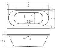 ����� ��������� RIHO CAROLINA 180x80 ��� ������������, �������������