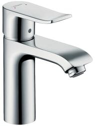 Смеситель для умывальника Hansgrohe Metris 31080000 однозахв., низкий излив 100мм, дон.клапан, хром — миниатюра 1