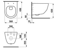 Унитаз подвесной Laufen PRO 8.2096.5.000.000.1 (360х490х345) rimless без ободка, укороченный, глубокое смывание