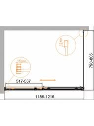 ������� ������ CEZARES DUET SOFT-M (1186-1216x790-805x1950) M-AH-1-120/80-C-Cr ������ ����������/������� ����