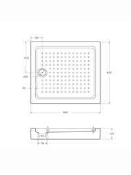 Душевой акриловый поддон CEZARES (900х800х150) прямоугольный TRAY-A-AH-90/80-15-W