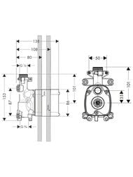 Модуль ручного душа Axor ShowerSolutions 10650180 скрытая часть — изображение 2