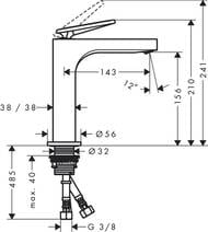 ��������� Axor Citterio 39024000 ��� ����������� �������������, ����� 143 ��, ����