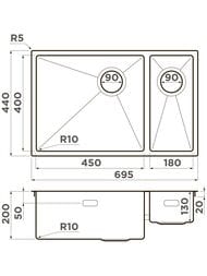 Omoikiri TAKI 69-2-U/IF-IN-L (695440200)  ,  .  4997049